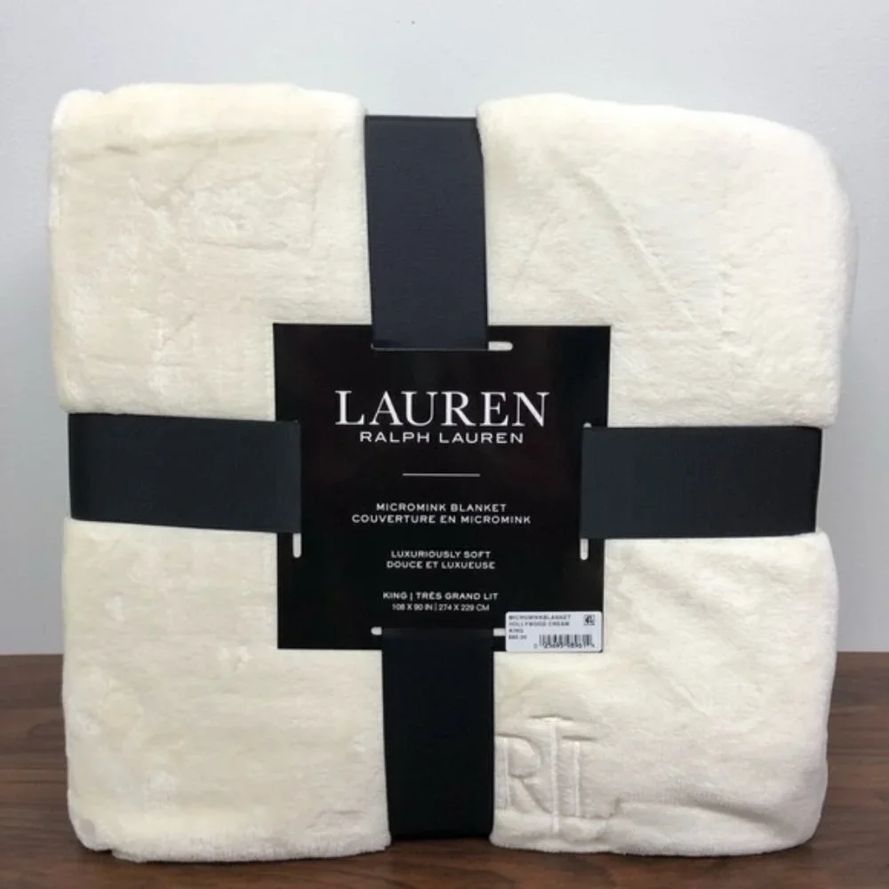 NEW! Ralph Lauren FULL/QUEEN Micromink Blanket
